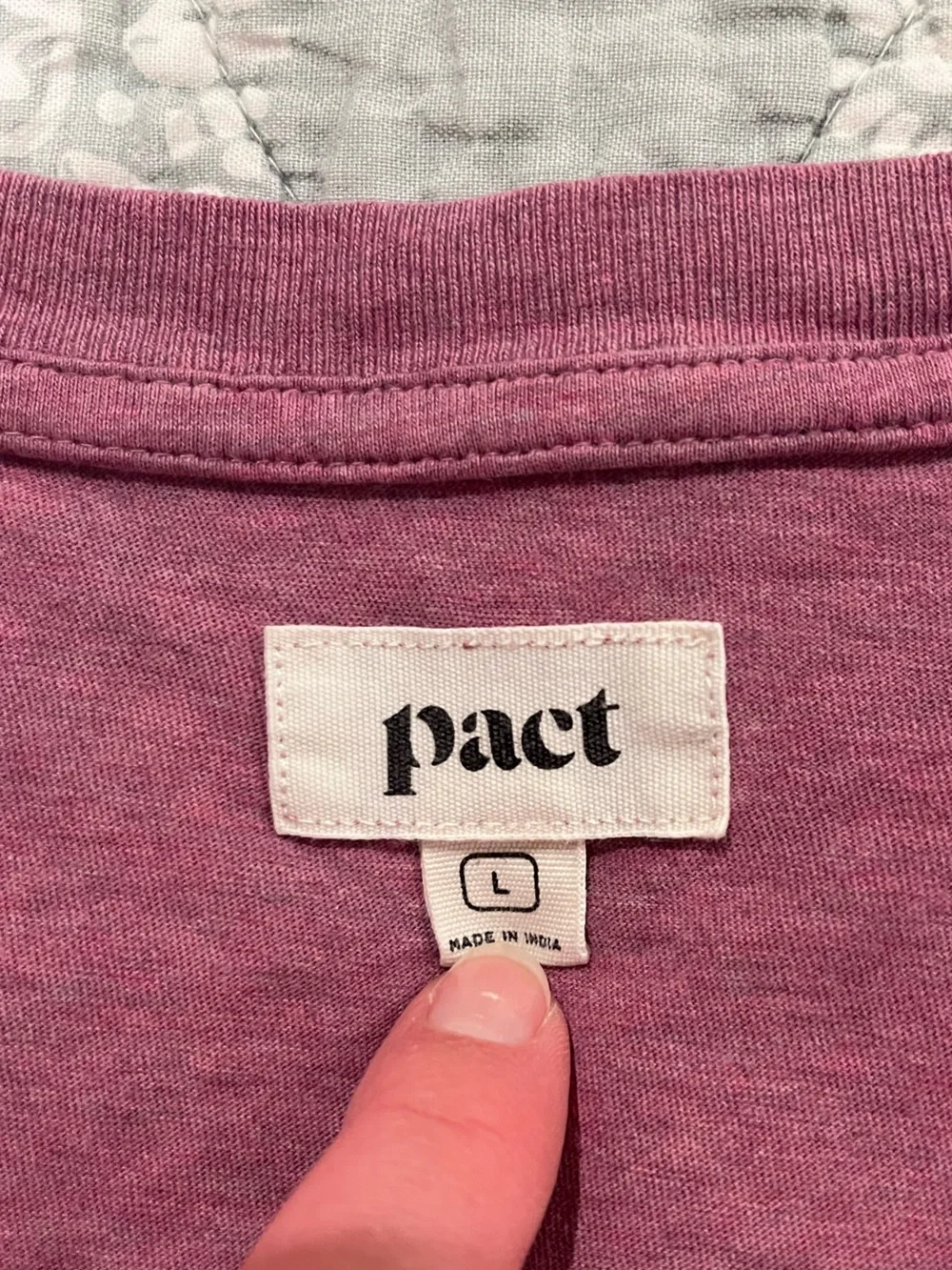 Pact Women's V-Neck Dress in Mauve - Picture 3 of 3